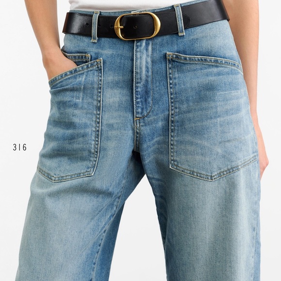 Nili Lotan Shon Mid-Rise Stretch Barrel Denim - Picture 2 of 13